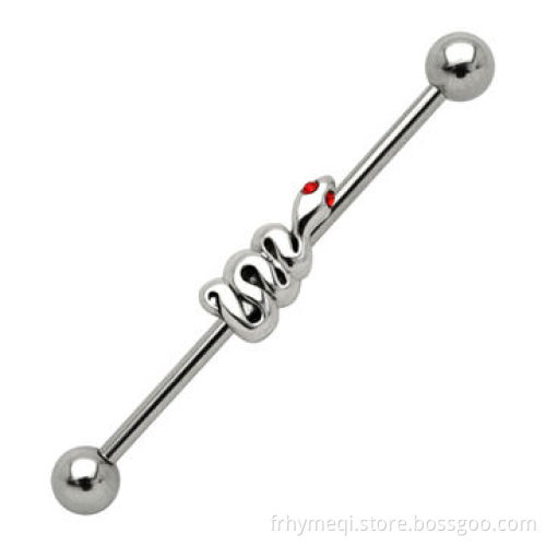 316L stainless steel snake industrial barbell body jewelry